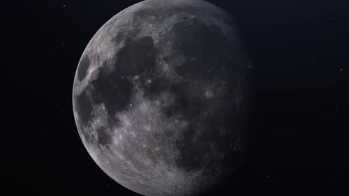 Realistic Full Moon Rotation in Dark Space
