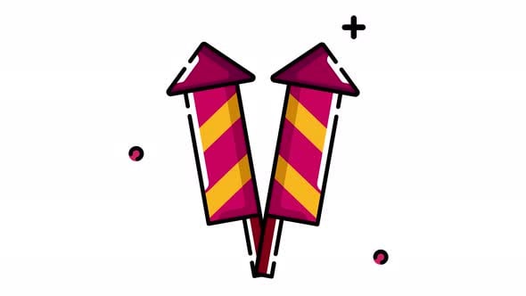 Firecracker animated icon. Motion graphic animation happy new year ...