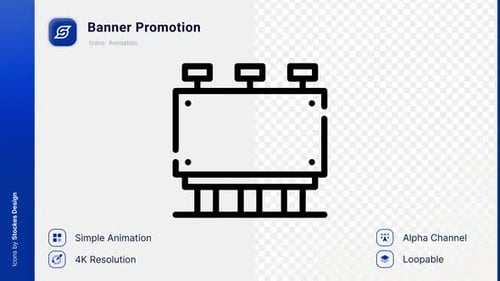 Simple Animated Line Art Billboard Icon for Promotion