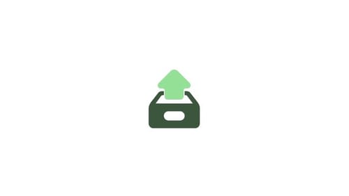 Animated Flat Design Upload Box Icon
