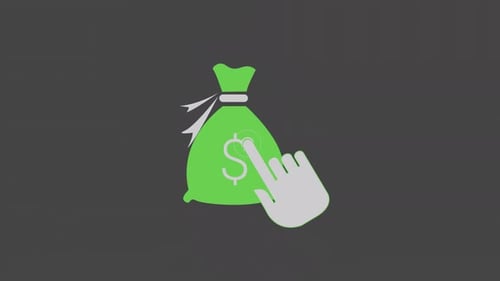 Vídeo de animación del icono del símbolo de pago por clic