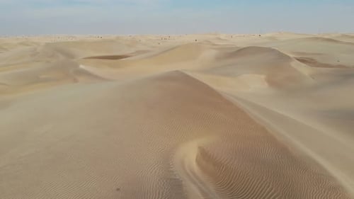 Drone Flying Over The Desert. Desert Aerial Panorama