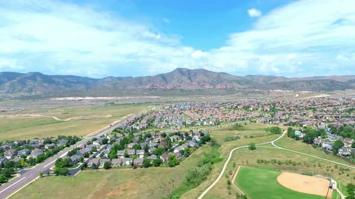 A drone flight over a Denver suburb
