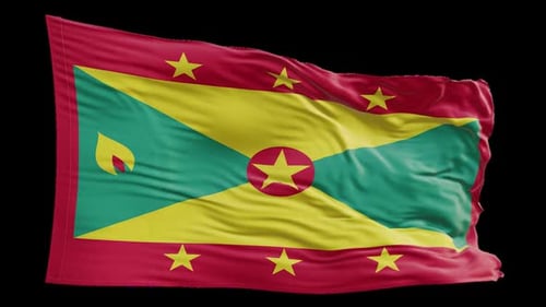 Realistic Grenada Flag Waving Animation