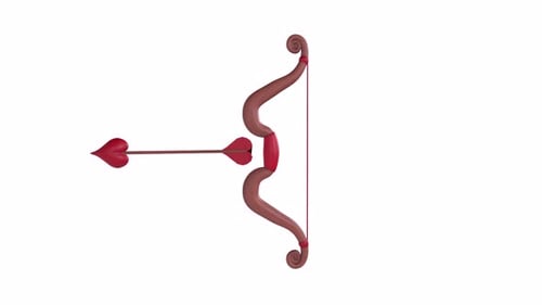 Love Bow 3d object rotating loop