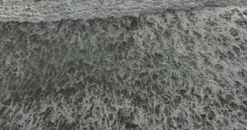 Aerial View Top View Drone Move Beautiful Topical Beach Top View Beach Drone View of Sea Waves