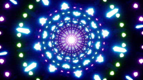 Shiny Geometric Neon Light Vj Loop