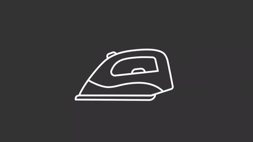 Flat Design Iron Icon Steaming Animation