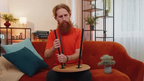 Young Adult Assembling Table Indoors