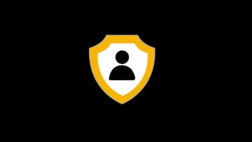 Animated Flat Design User Protection Shield Icon