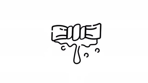 Animated Sketch Icon of Squeezing Wet Cloth