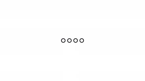 loading progress icon bar animation with 4 looping dots with outline on white background. Website l