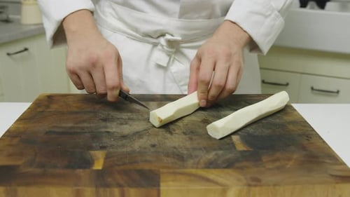Close up Food Preparation in Bright Kitchen