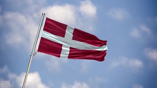 Realistic Flag Denmark