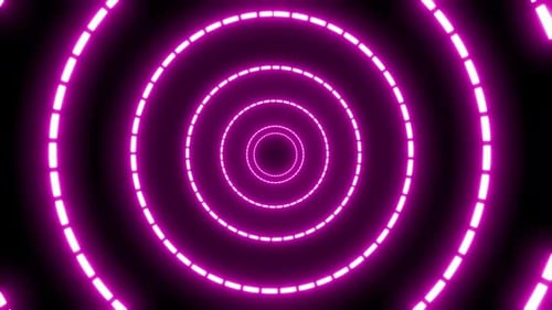 Glowing Neon Circle Motion Background, Light Circle Motion, Abstract High Tech Glowing Circle Motion