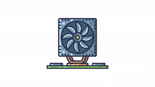 CPU-Kühler-Lüfter-Kühlsystem-Hardware, animiertes Symbol in nahtloser Schleife