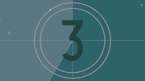 Retro Film Countdown with Dust and Grain Effects