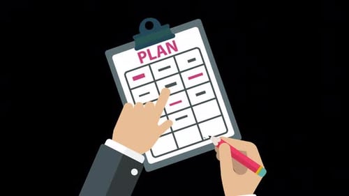 Flat Design Business Plan Checklist Animation