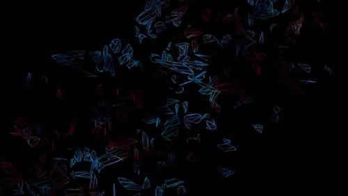 Abstract Futuristic Wireframe DNA Double Helix Dissolving and Reforming