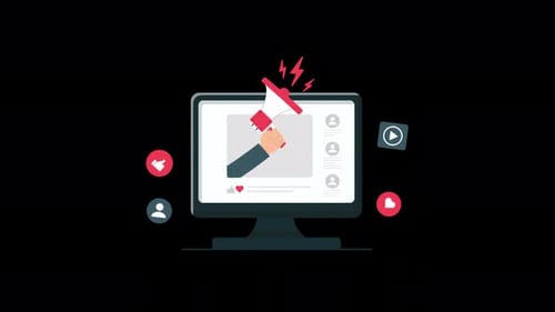 Digital Marketing and Social Media Promotion Flat Animation