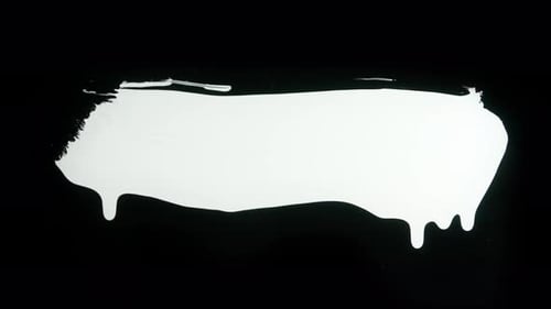 White Paint Brushstroke Growing on Black Background