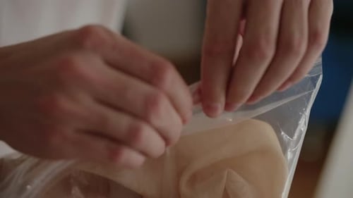 Closing a Clear Transparent Ziplock Plastic Bag