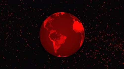 Realistischer Erdplanet Rotiert im Weltraum oder in der Galaxie und Sterne in der Milchstraße, Animation Erdplanet. 1282