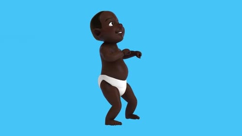 Fun 3D cartoon baby dancing (with alpha channel included)