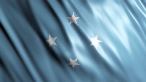 Four White Stars on Blue Waving Flag Animation