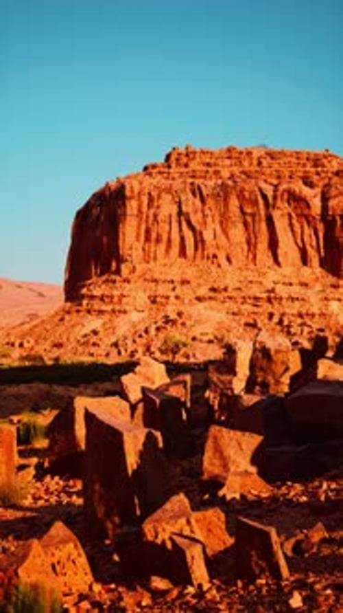 Massive Rock Formation Amid Nevada Desert