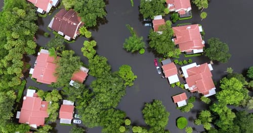 Hurricane Debby Flooded Homes in Sarasota Florida Aftermath of Natural Disaster