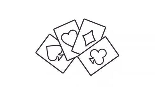 Icône de fan de cartes à jouer animée
