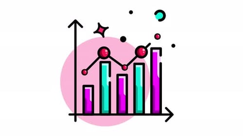 Animated Business Statistics Bar and Line Chart