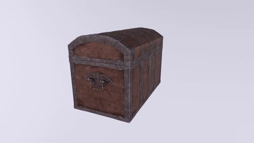 Wooden Treasure Chest with Metal Accents