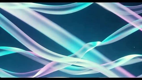 Fluid Abstract Glowing Wavy Ribbons Background Loop