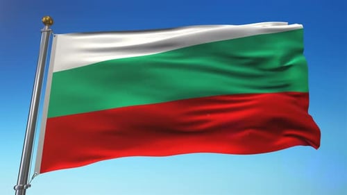 Beautiful Realistic Bulgaria Flag Waving Loop