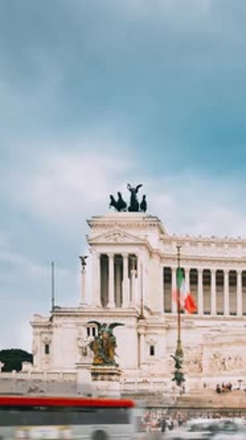 Rome Italy Vertical Footage Video Altar Of The Fatherland Built In Honor Of Victor Emmanuel II II