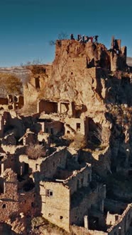 Vue verticale des montagnes du Daghestan