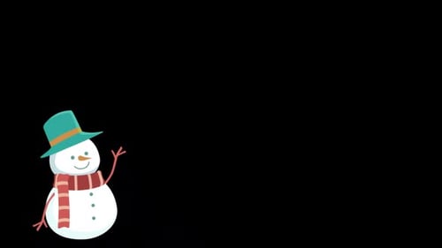 2D Cartoon Snowman Animation Alpha Channel