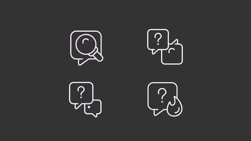 Animated Inquiry White Line Icons