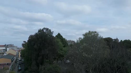 The Monument to Pedro Álvares Cabral stands tall in Estrela, Lisbon, as captured in a stunning aeria
