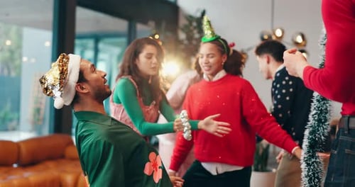 Festive Friends Celebrate Christmas in Modern Home
