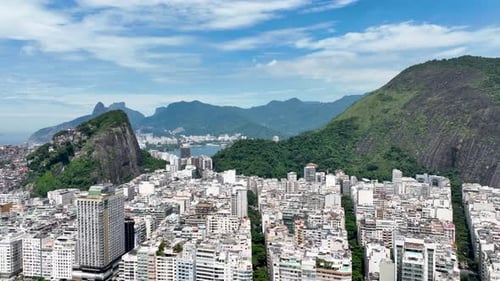 Beach Buildings at Copacabana Beach in Rio de Janeiro Brazil.
