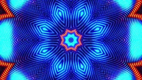Dynamic Glowing Abstract Kaleidoscope Pattern Loop