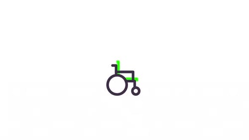 Wheel Chair symbol icon animation video