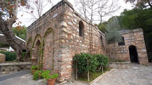 The House of the Virgin Mary is a Catholic shrine located on Mt. Koressos in the vicinity of Ephesus