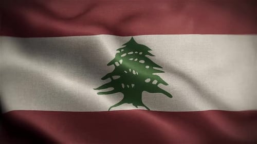 Realistic Waving Flag of Lebanon Animation