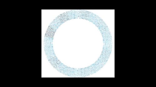 Coleção Interface: Faça um loop em uma tela cinza giratória com um intrincado anel brilhante girando relógios