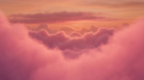 Drifting Inside Pink Sunset Clouds