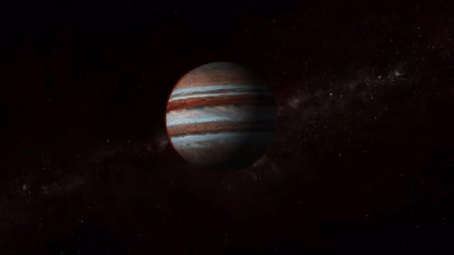 Realistic Rotating Jupiter Planet Animation in Deep Space